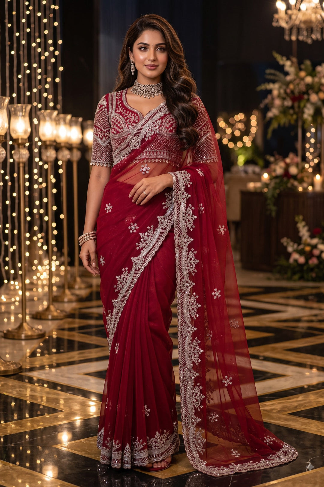 Afterglow Drape Net Saree