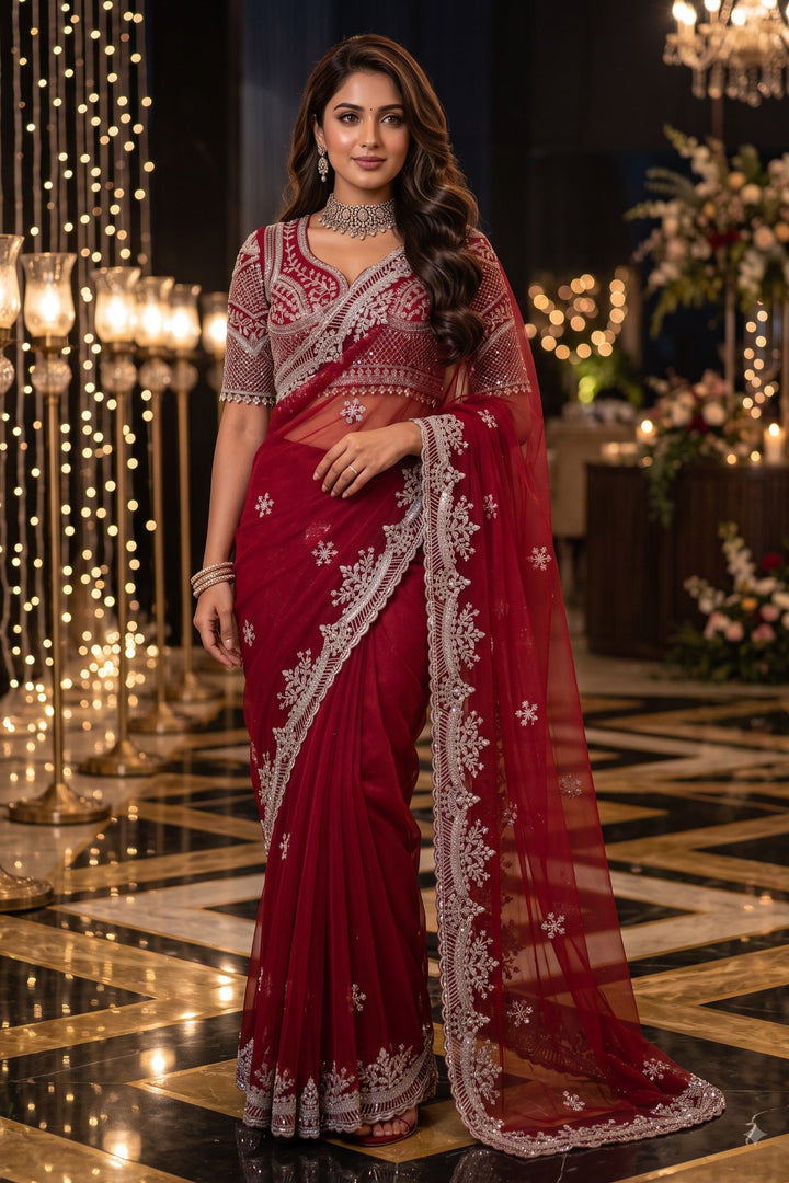 Afterglow Drape Net Saree