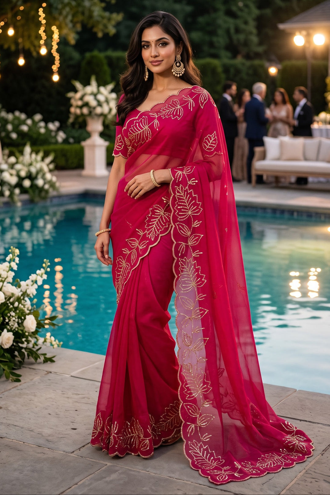 Slay in Sparkle Fandy Silk Saree with Cutdana Work