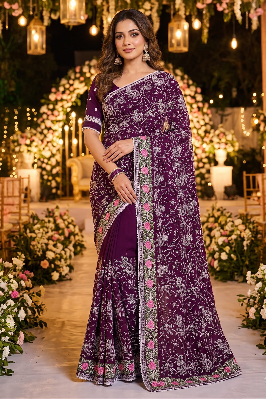 Cloudkiss Designer Georgette Saree