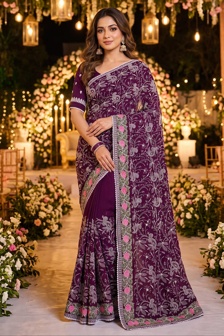 Cloudkiss Designer Georgette Saree