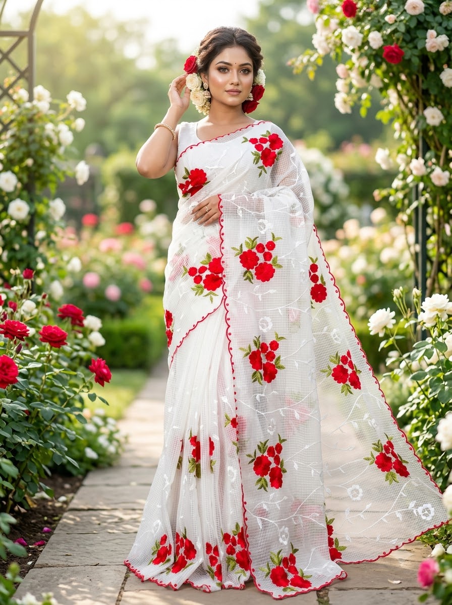 Phoolkatha Kota Saree With Embroidery Work