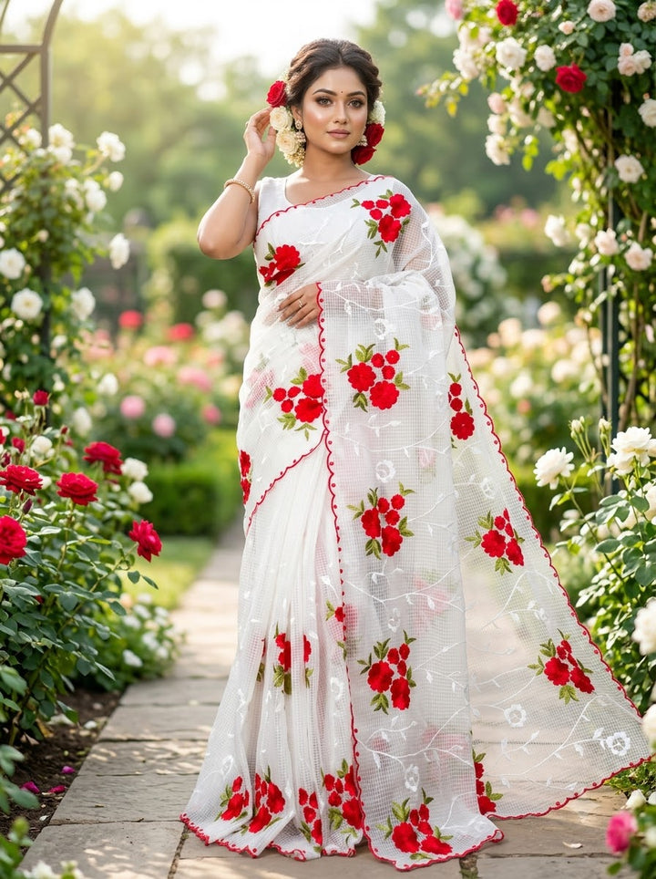 Phoolkatha Kota Saree With Embroidery Work