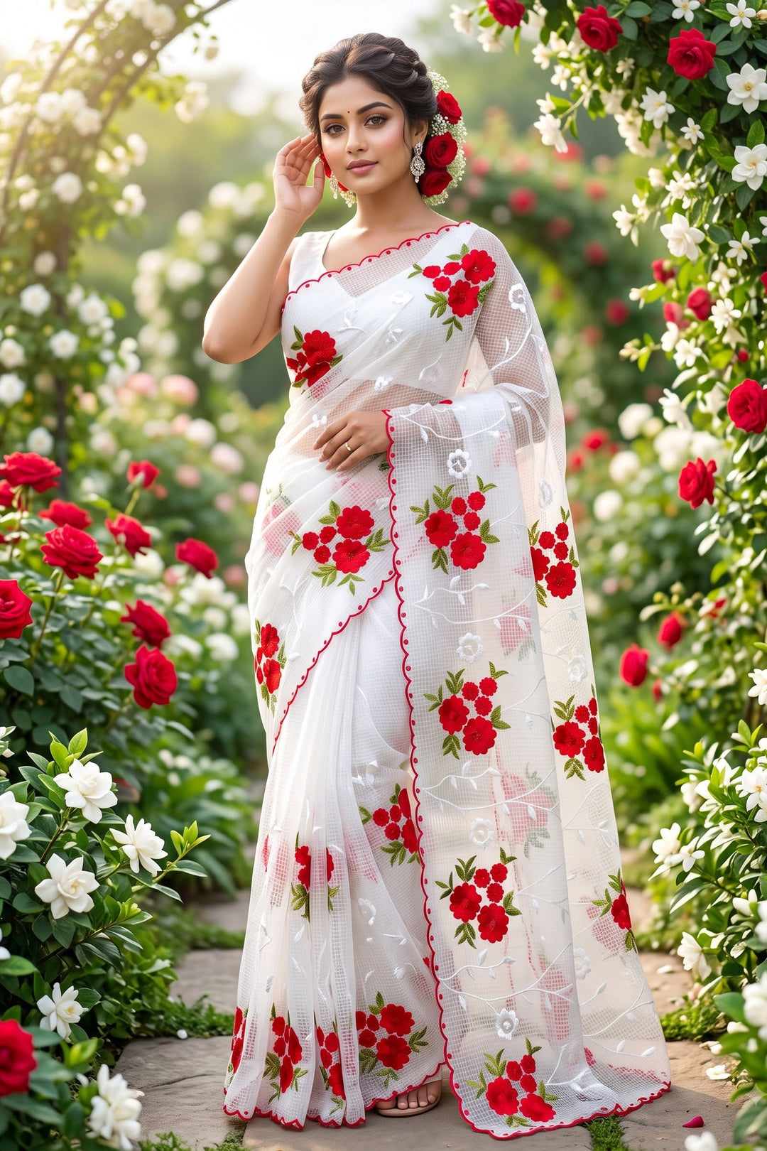 Phoolkatha Kota Saree With Embroidery Work