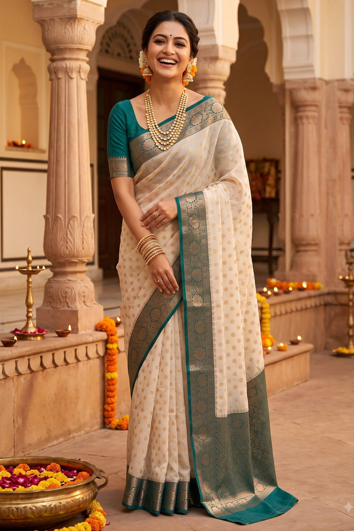 Deepavali Shringar- Banarasi Semi Georgette Soft Silk  Saree