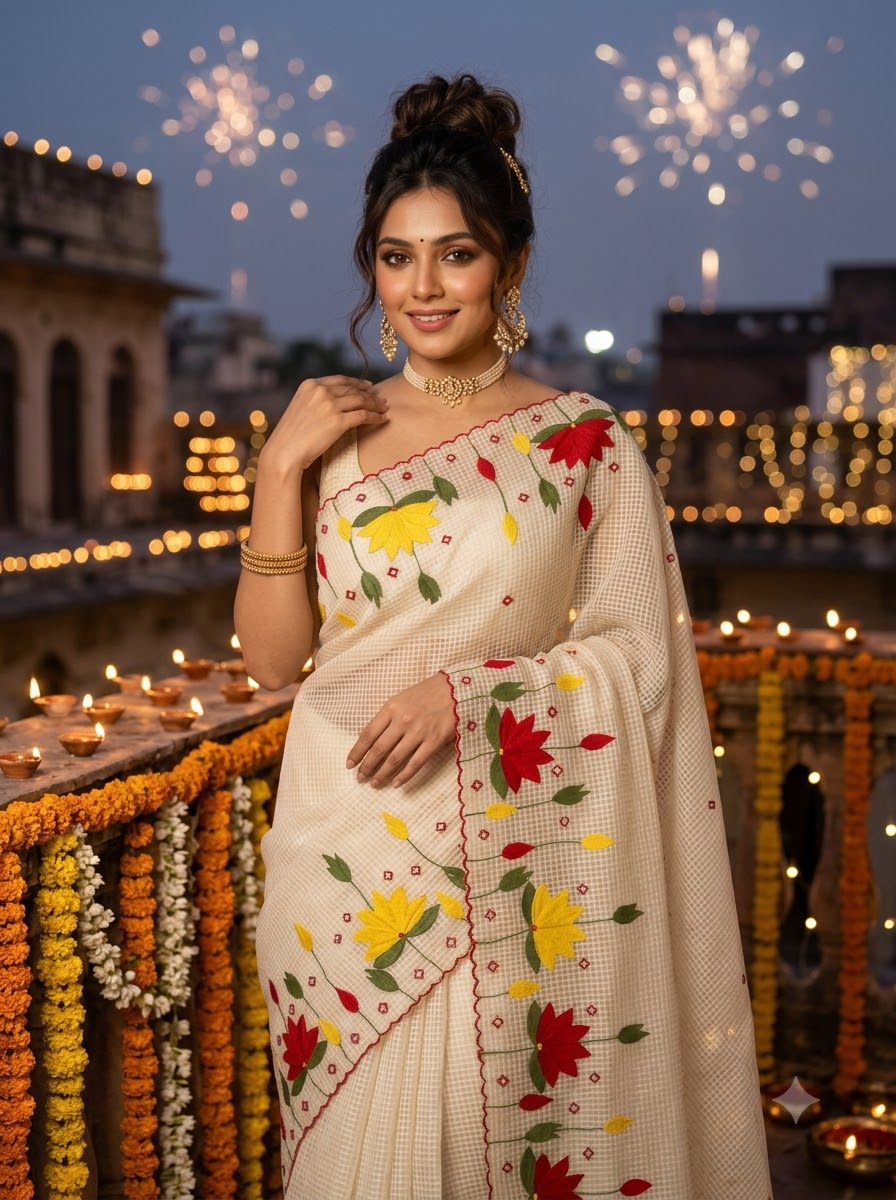 Padyo Pata Kota Applique Saree