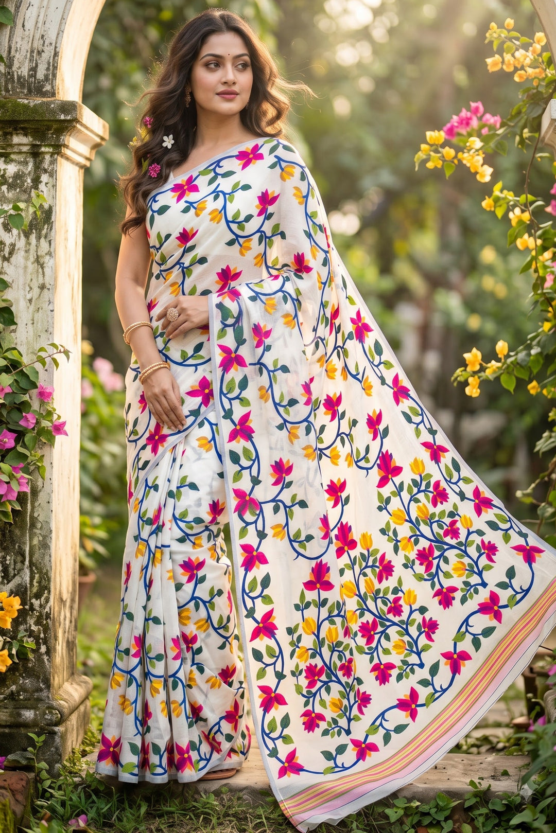Kusumita (কুসুমিতা) Cotton Silk Saree