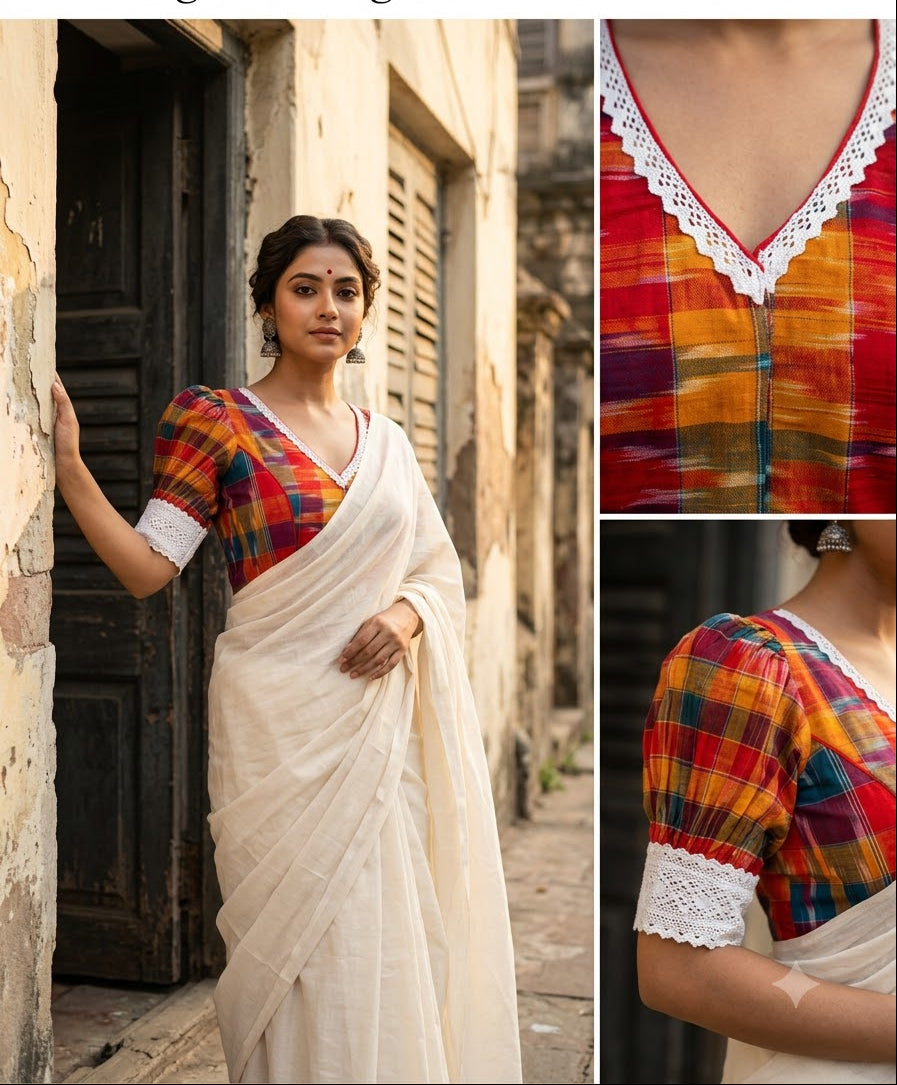 Satrangi Aabha Puff Sleeve Blouse