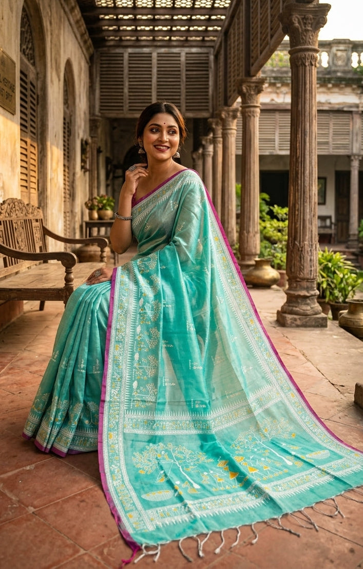 স্মৃতিচারণ (SmritiCharon )Tissue Cotton Saree