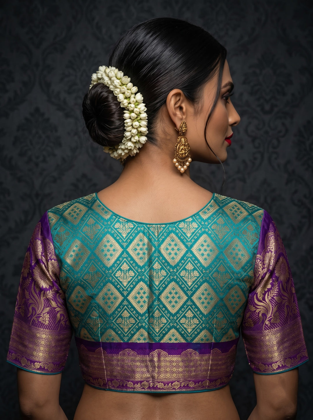 Rajeshwari Grace- Katan Silk Banarasi Zari Woven Designer Blouse