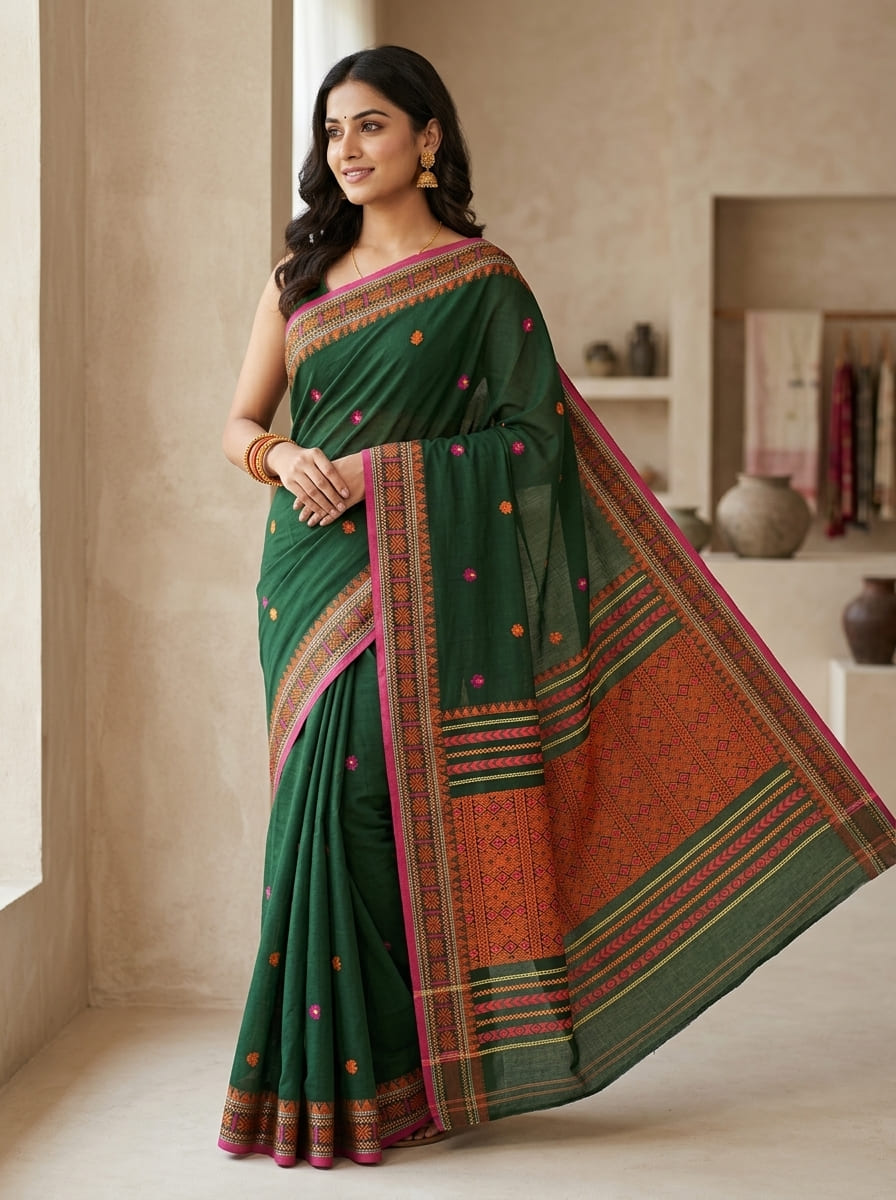 Assam Khadi Jamdani Saree