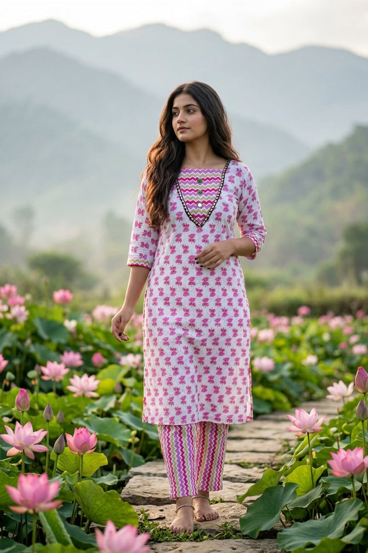 ROSSY Pink Kurti Set