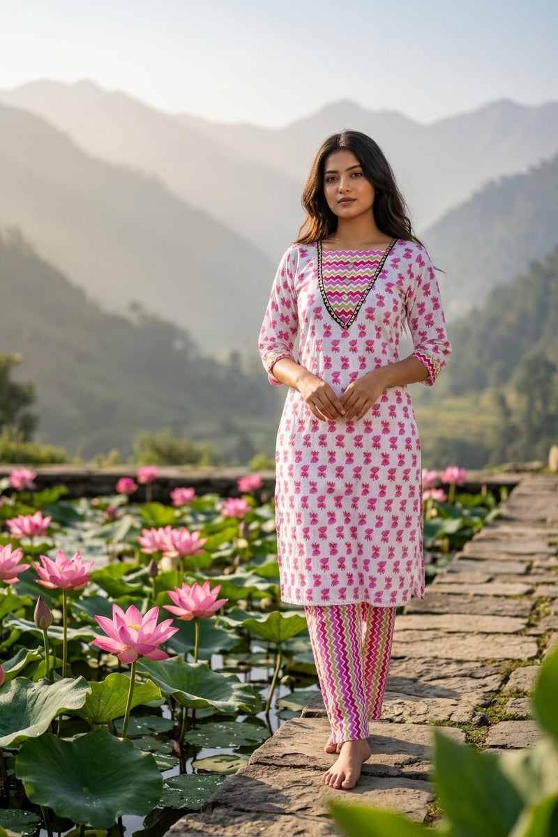 ROSSY Pink Kurti Set