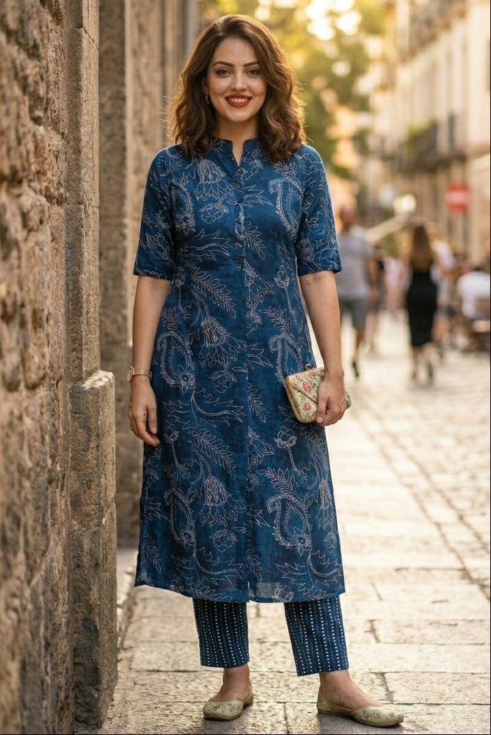 Tends To Be Trendy Cotton Kurti Set