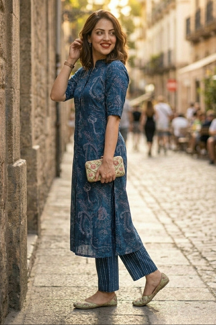 Tends To Be Trendy Cotton Kurti Set