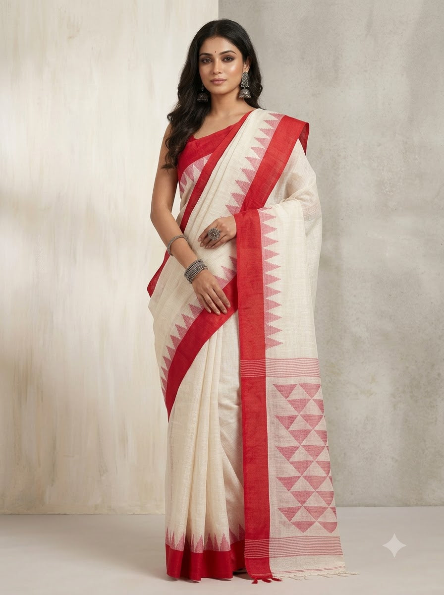 Linen Jamdani Saree
