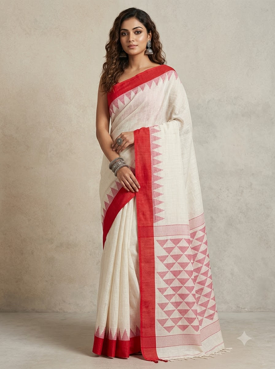 Linen Jamdani Saree