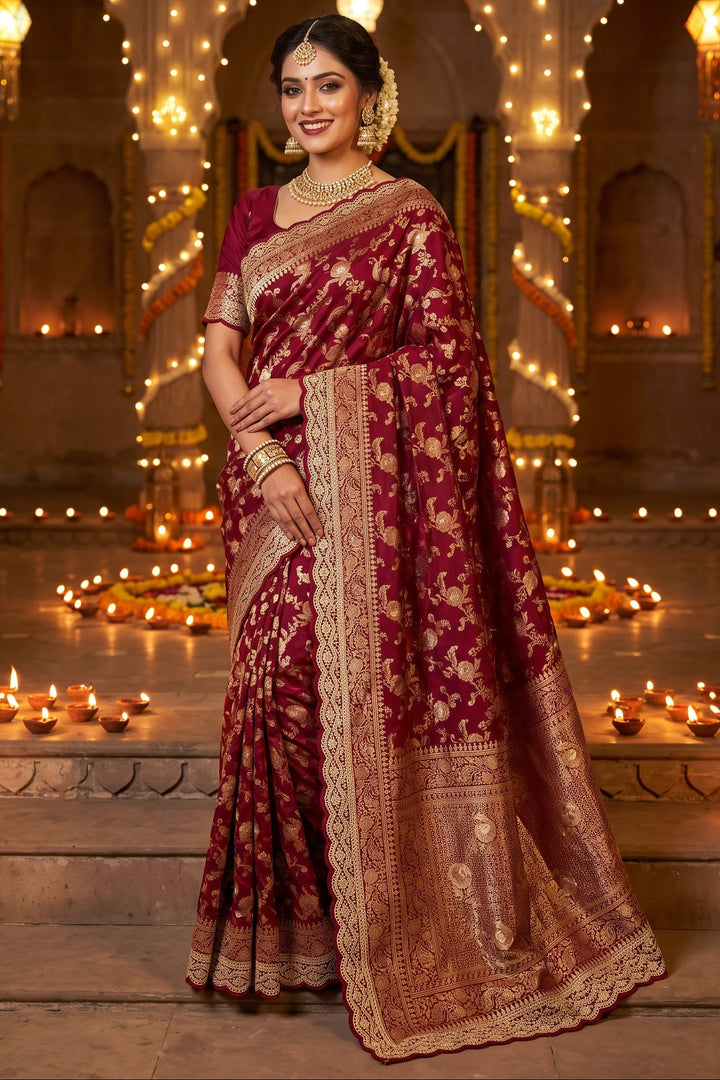 Festive Aura Khaddi Dolla Silk Saree