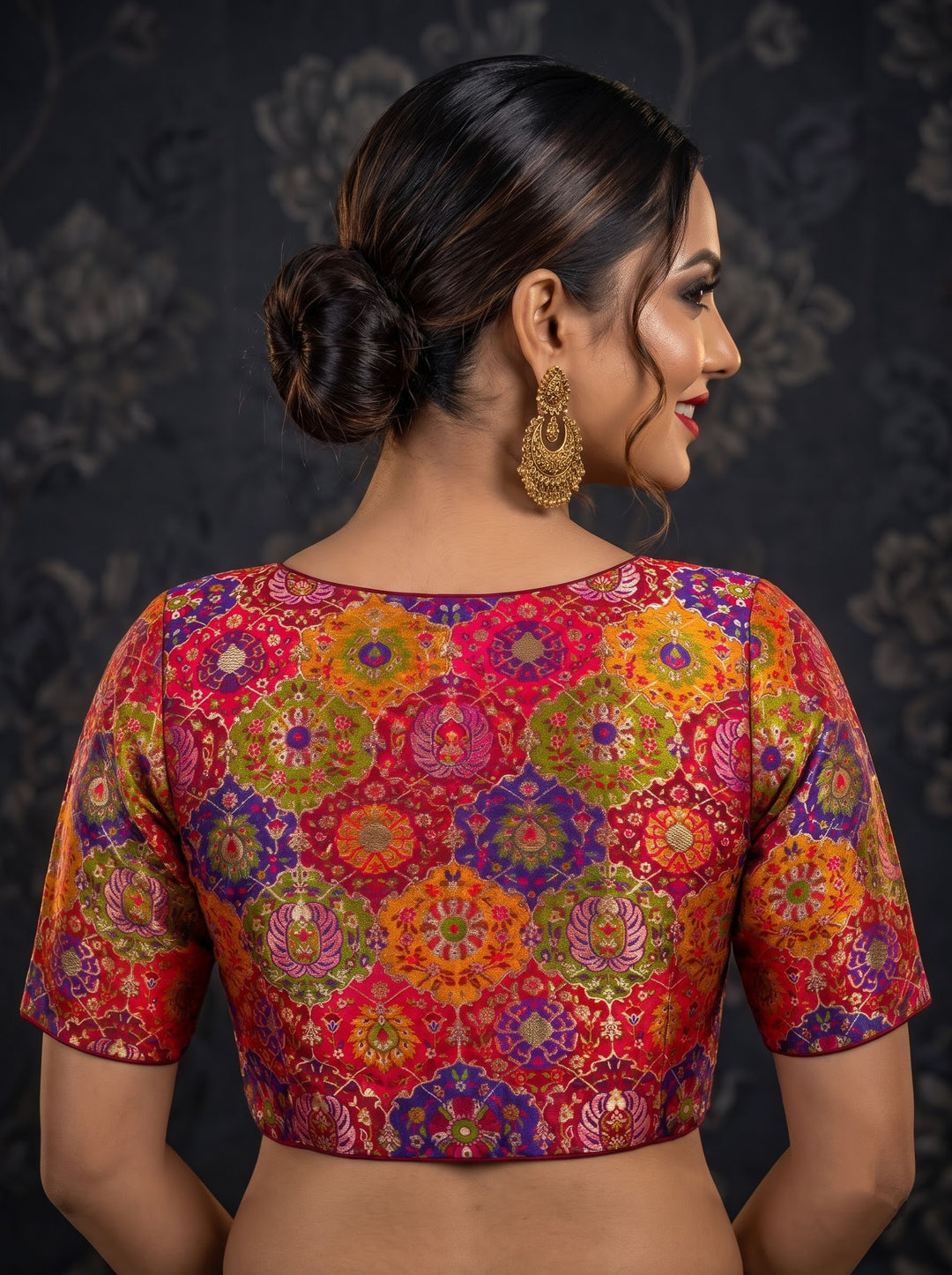 Crown on Repeat- Katan Silk Banarasi Blouse