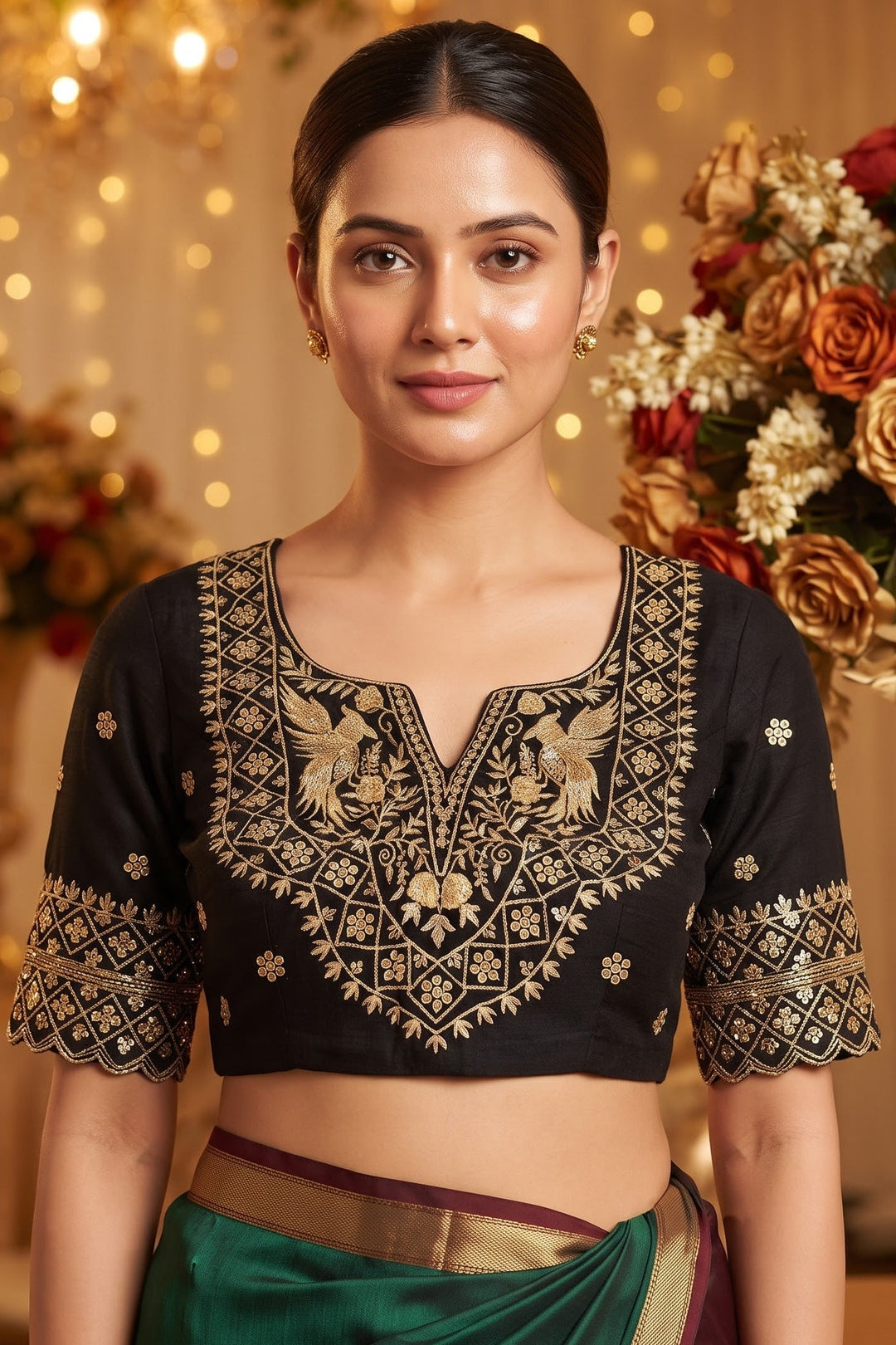 Each Stitch Designer Vichitra Silk Blouse