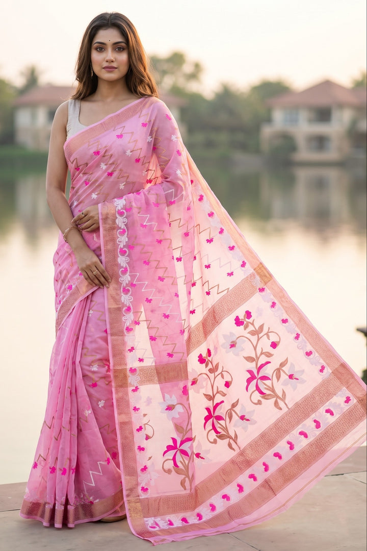 Paarijaat Dhakai Jamdani Saree