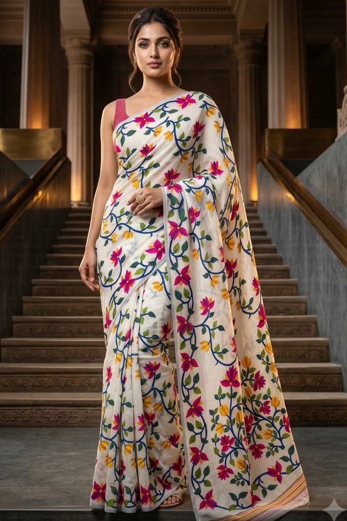Kusumita (কুসুমিতা) Cotton Silk Saree