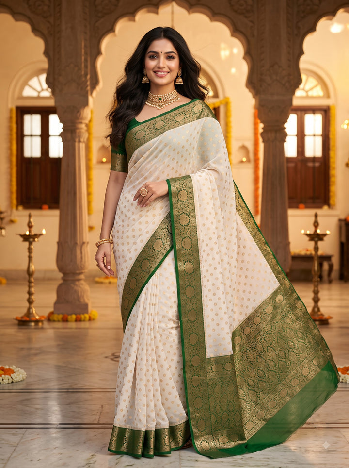 Deepavali Shringar- Banarasi Semi Georgette Soft Silk  Saree
