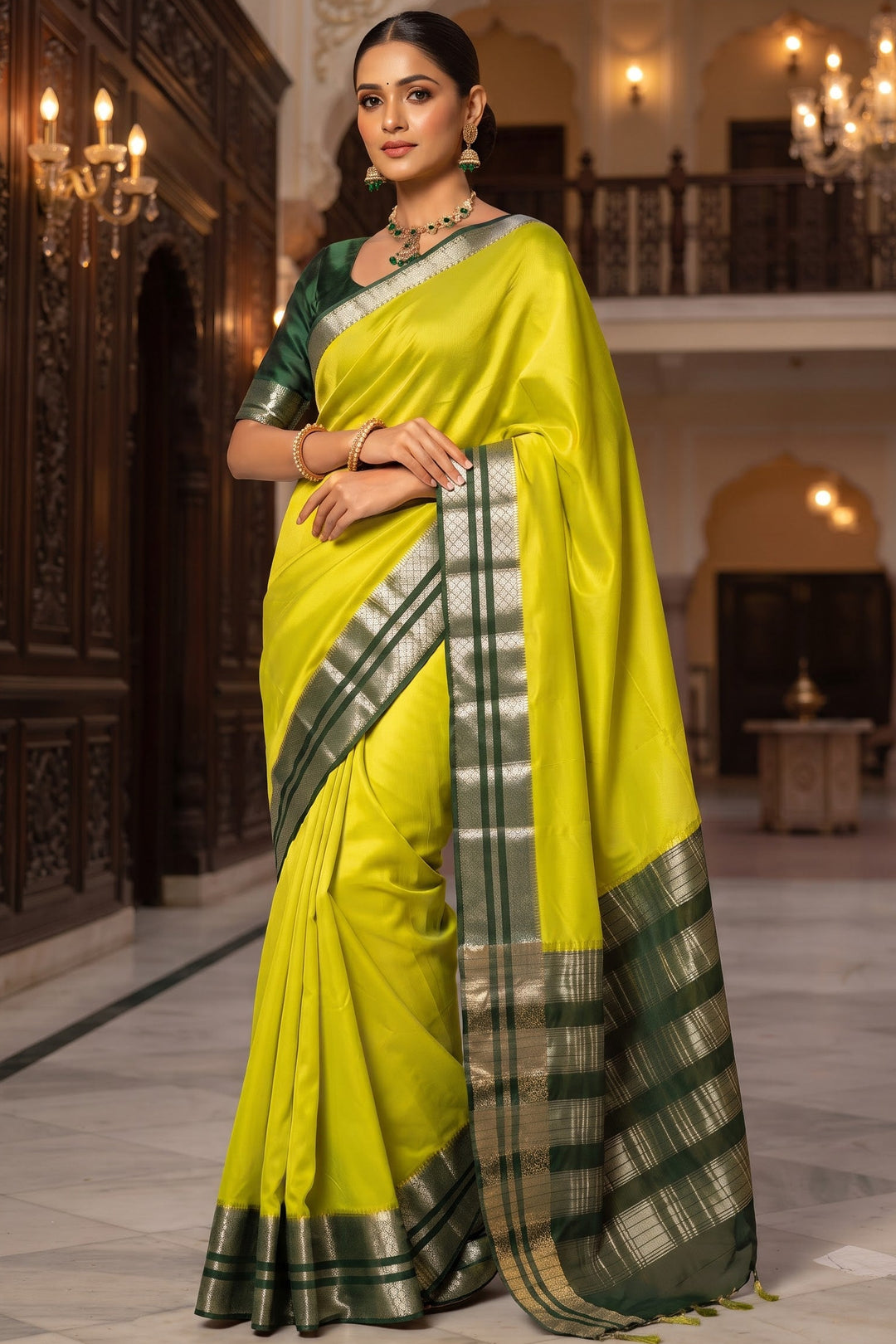 Royal Enchantress Mysore Crepe Silk ( Semi ) Saree