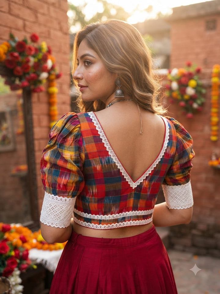 Satrangi Aabha Puff Sleeve Blouse