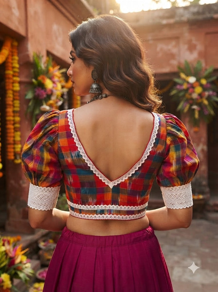 Satrangi Aabha Puff Sleeve Blouse