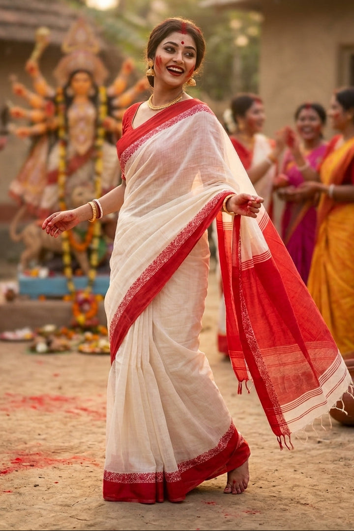 Sharad Roop(শারদরূপ) Khadi Cotton Saree