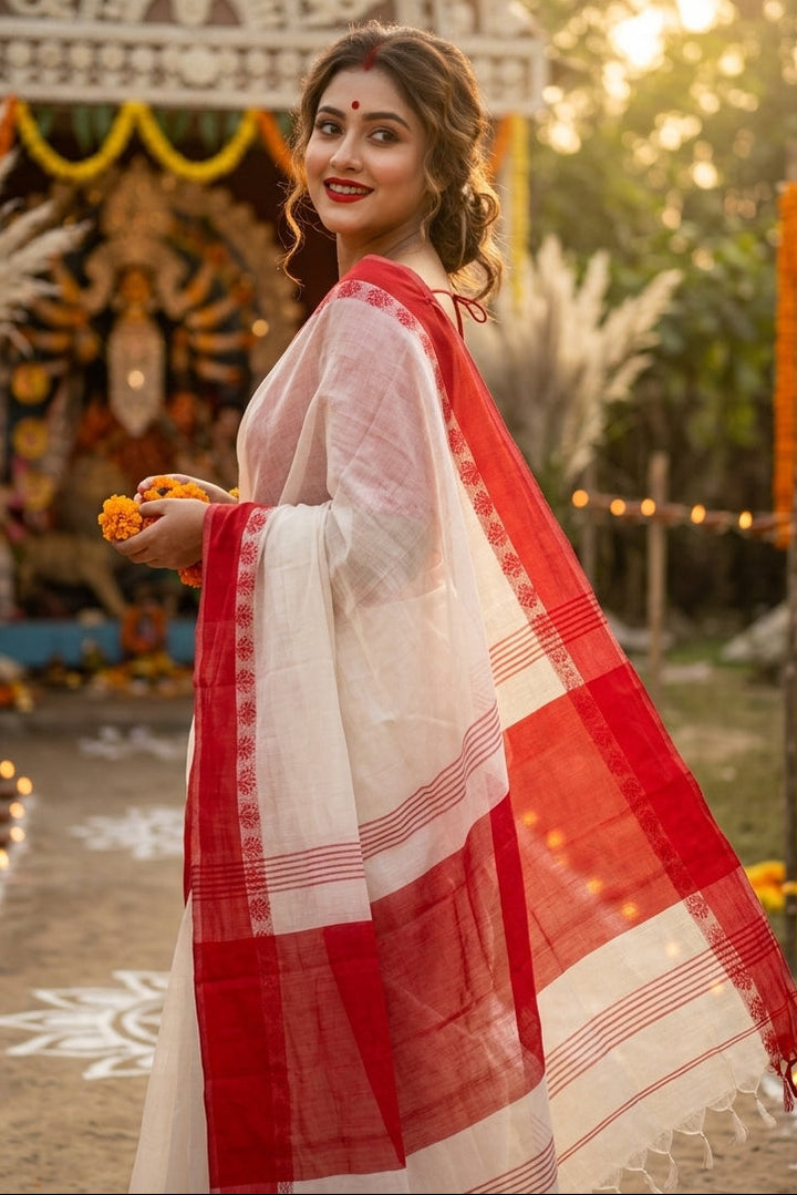 Sharad Roop(শারদরূপ) Khadi Cotton Saree