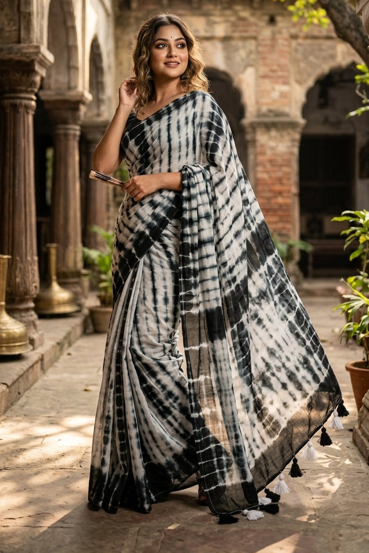 Clouds Of Colour  Mul Cotton Saree