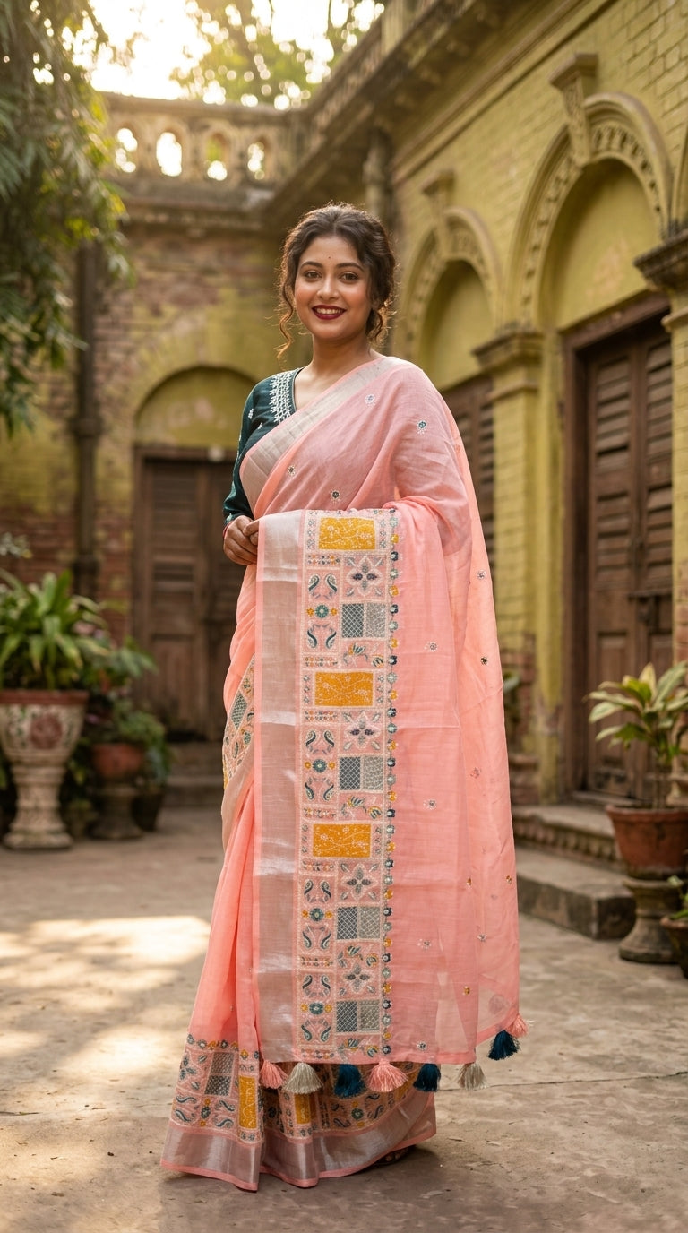 Inner Goddess- Fancy Linen Saree