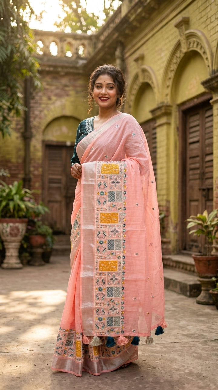 Inner Goddess- Fancy Linen Saree