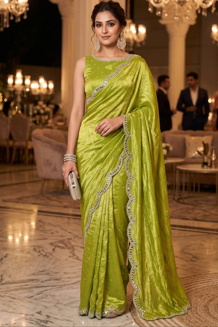 Iconic Glow Satin Silk Saree