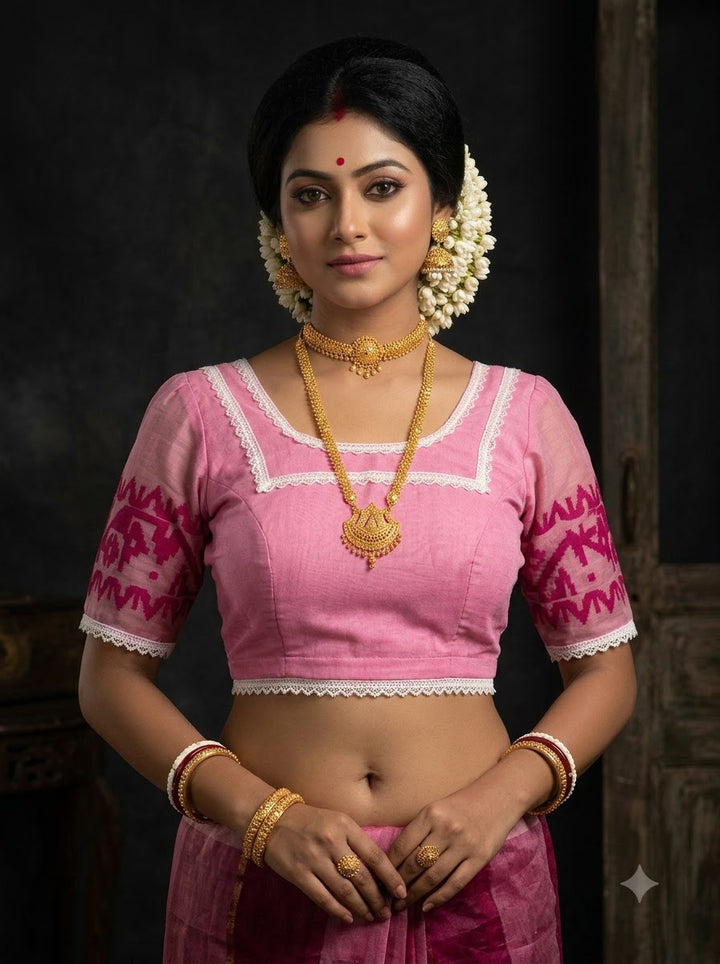 Golapi Jamdani Designer Blouse