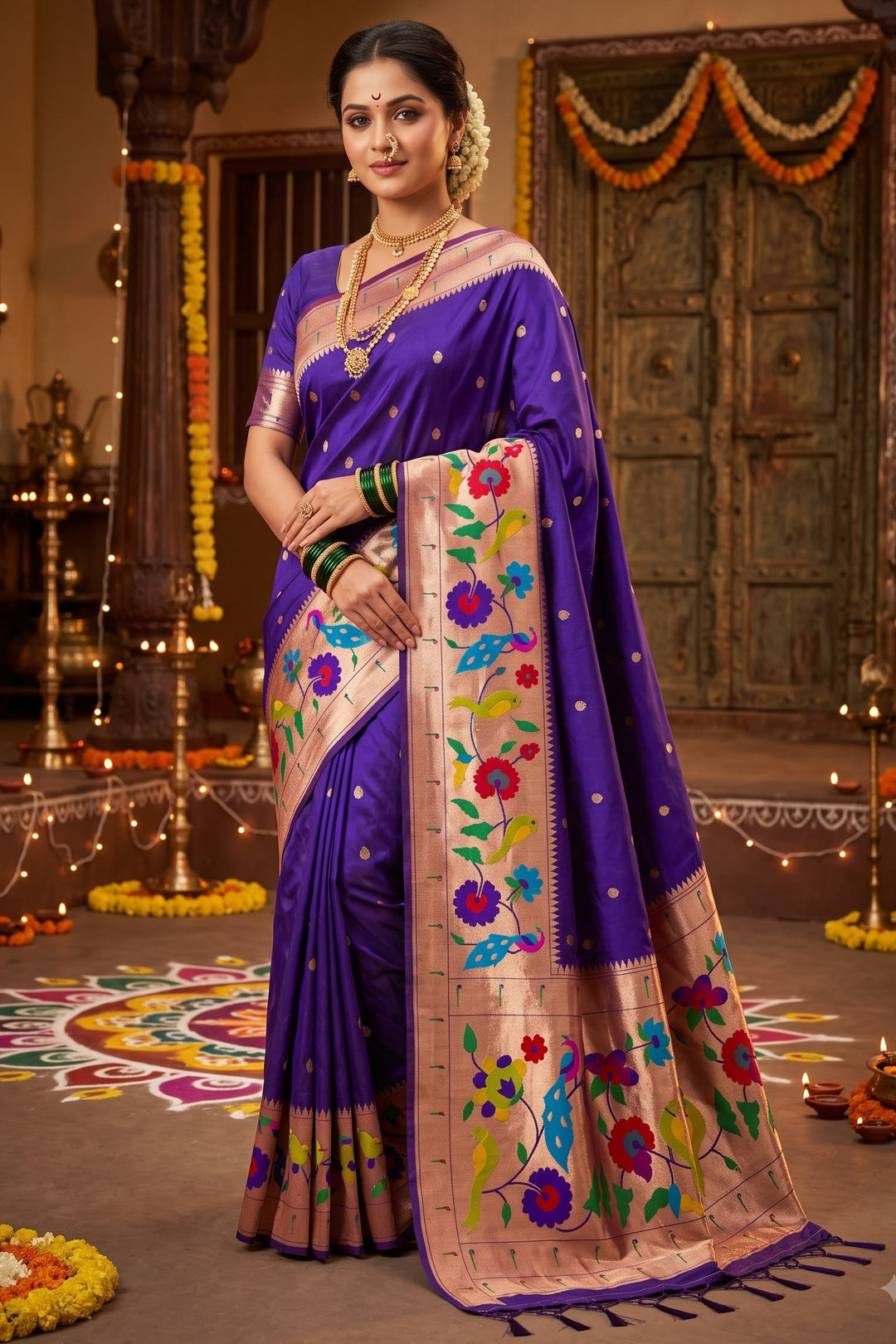 Shahi Kanjivaram Paithani Silk Saree