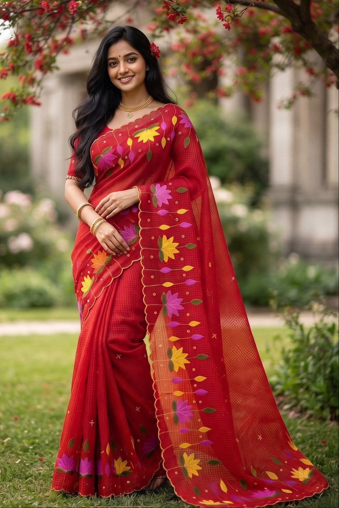 Padyo Pata Kota Applique Saree
