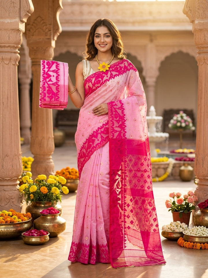 Golapi Golpo Bengal Jamdani Saree