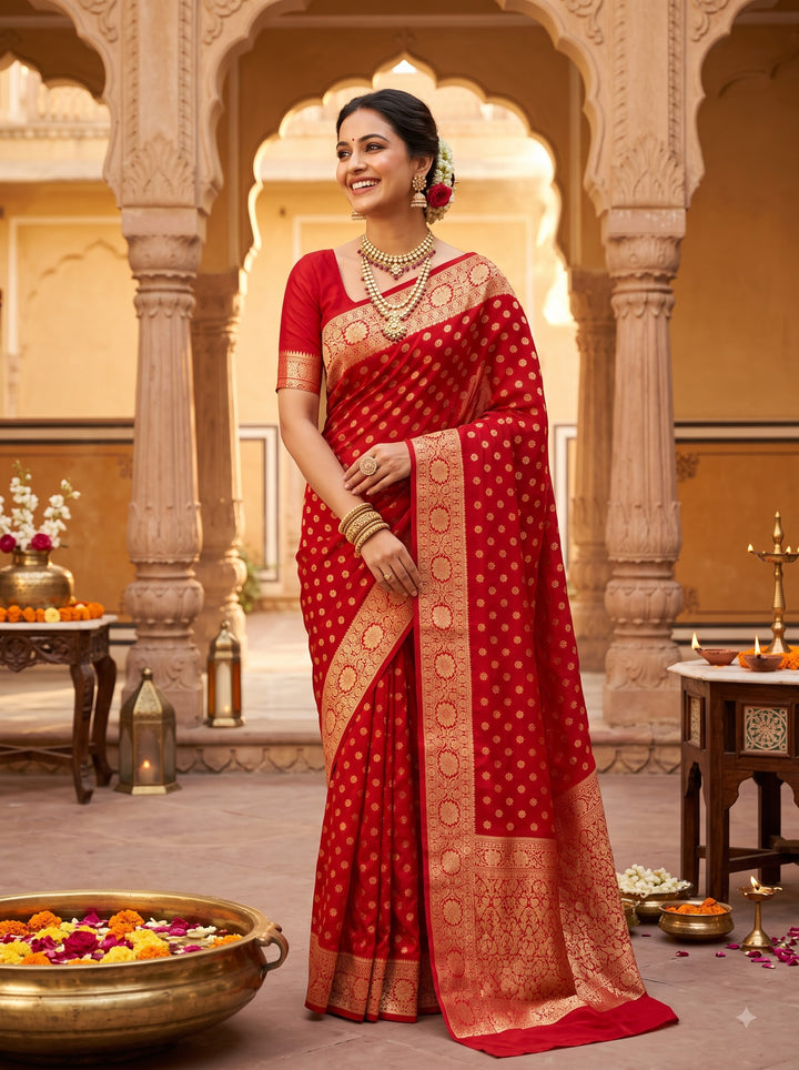 Deepavali Shringar- Banarasi Semi Georgette Soft Silk  Saree