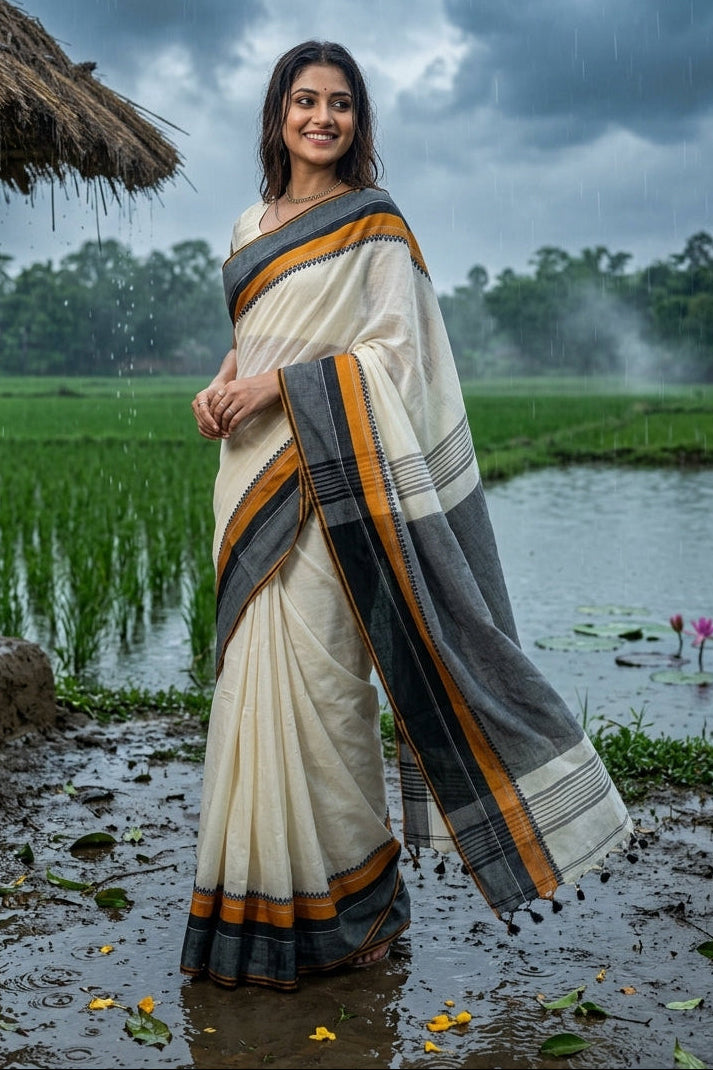 Snigdha Probha Dhaniyakhali Khadi Cotton Saree