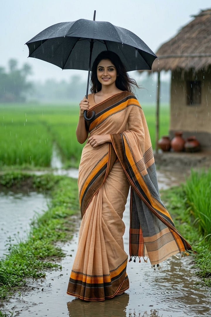 Snigdha Probha Dhaniyakhali Khadi Cotton Saree