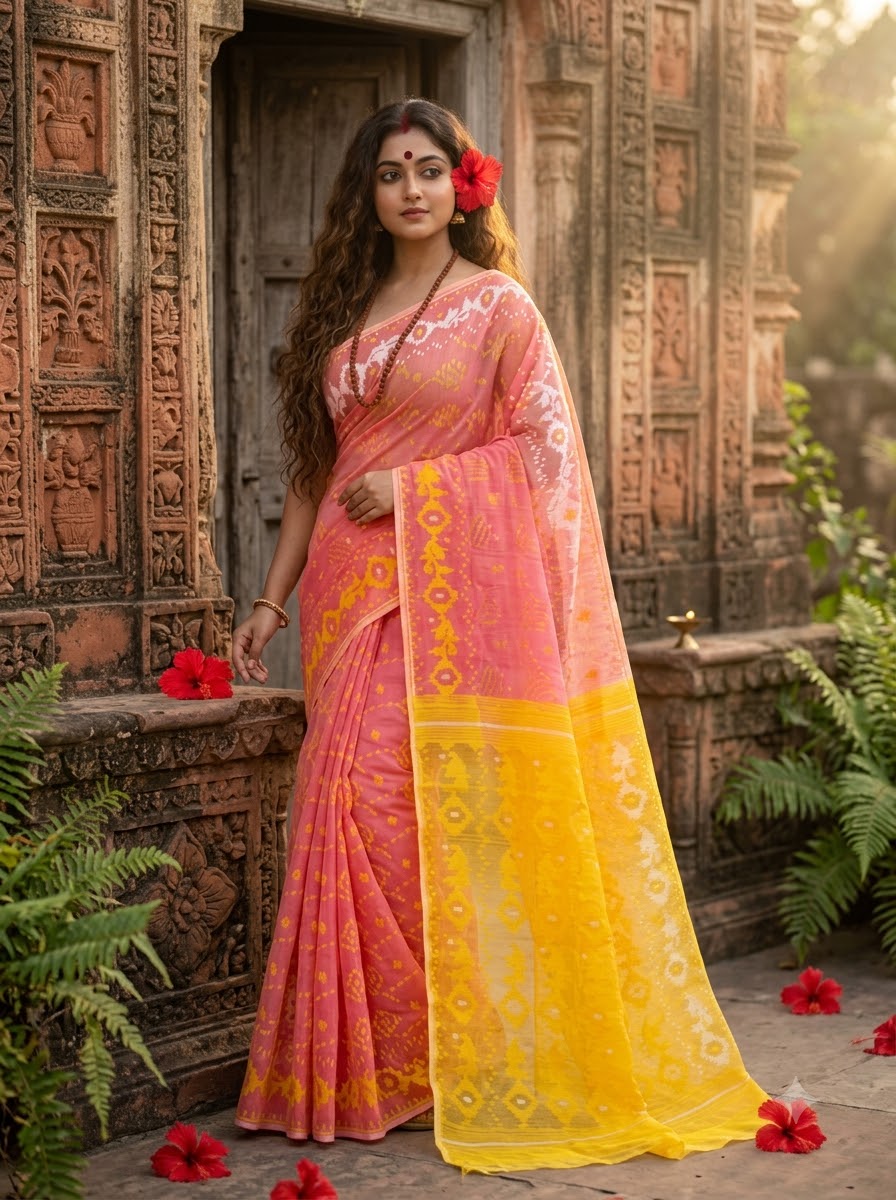 Balaka Premium Ganga Jamuna Jamdani Saree