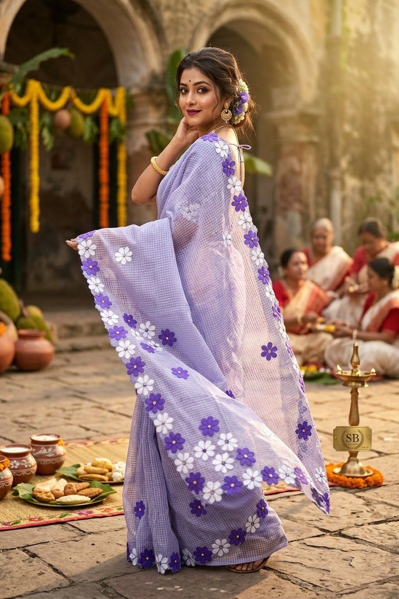 Surobhilata Reshom Kota Applique Saree