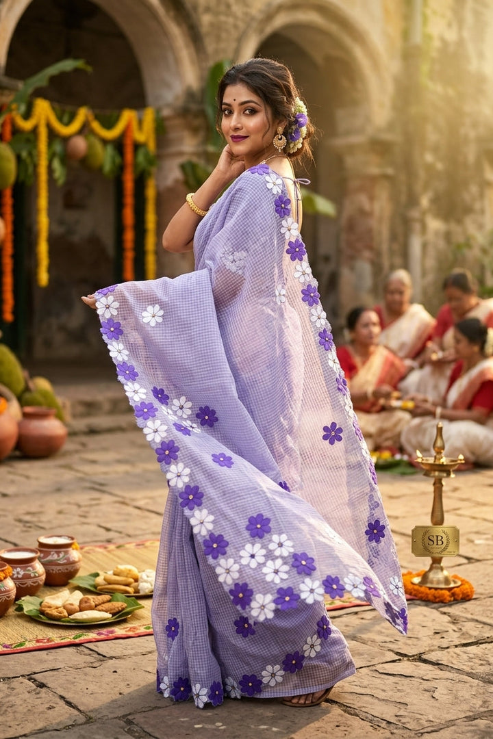Surobhilata Reshom Kota Applique Saree
