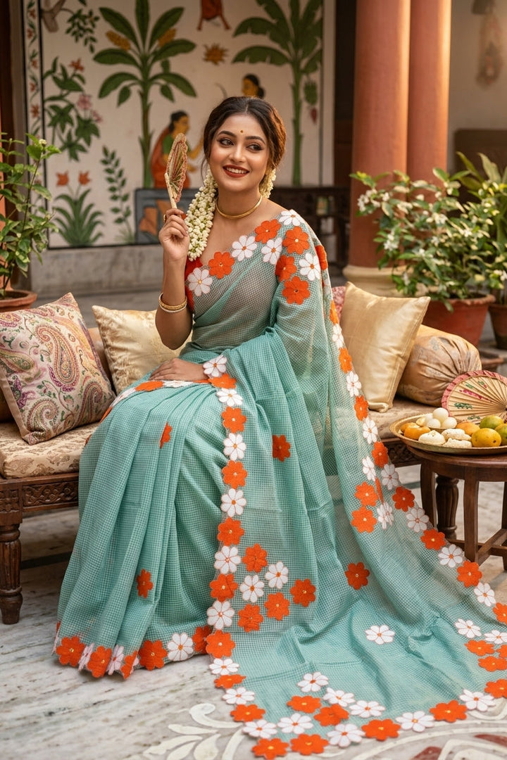 Surobhilata Reshom Kota Applique Saree