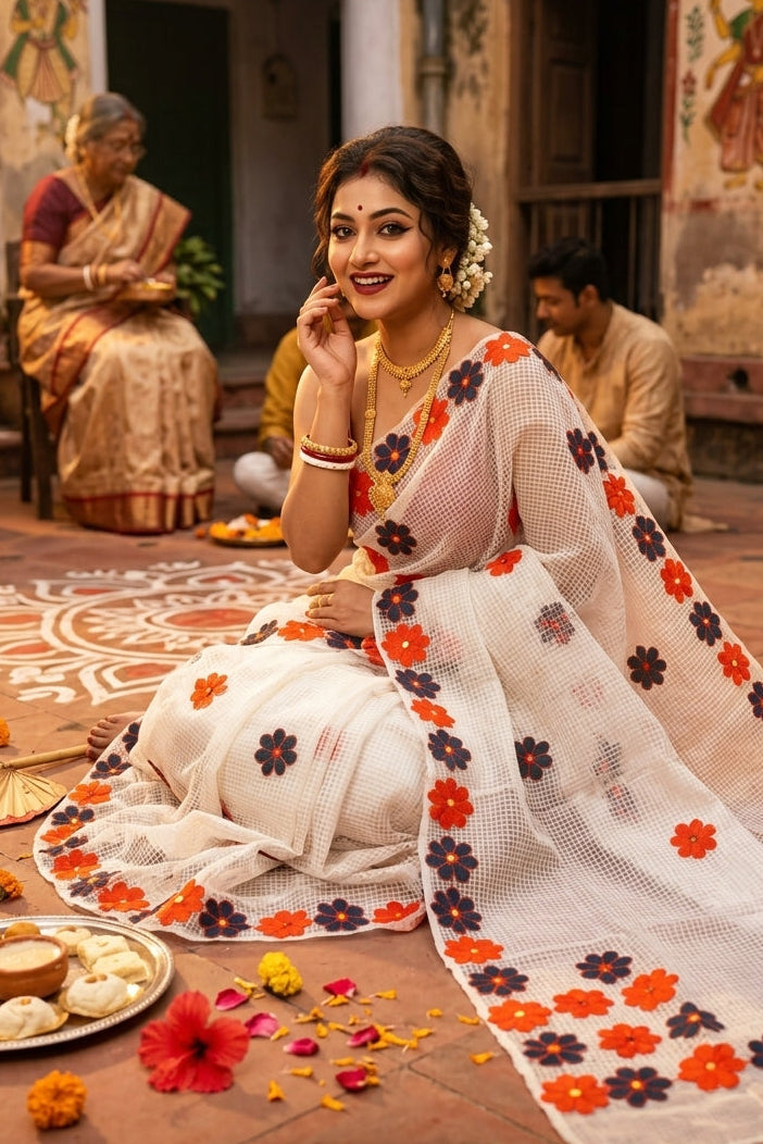 Surobhilata Reshom Kota Applique Saree