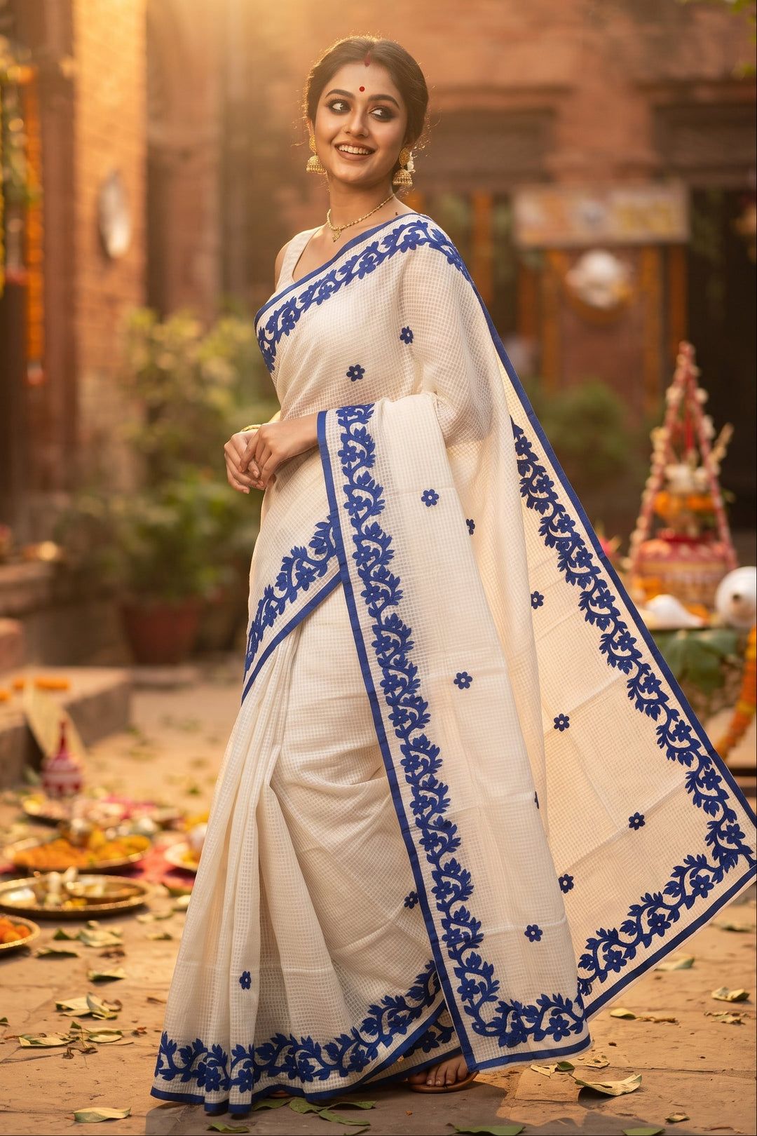 Hridoy rekha Kota Applique Saree