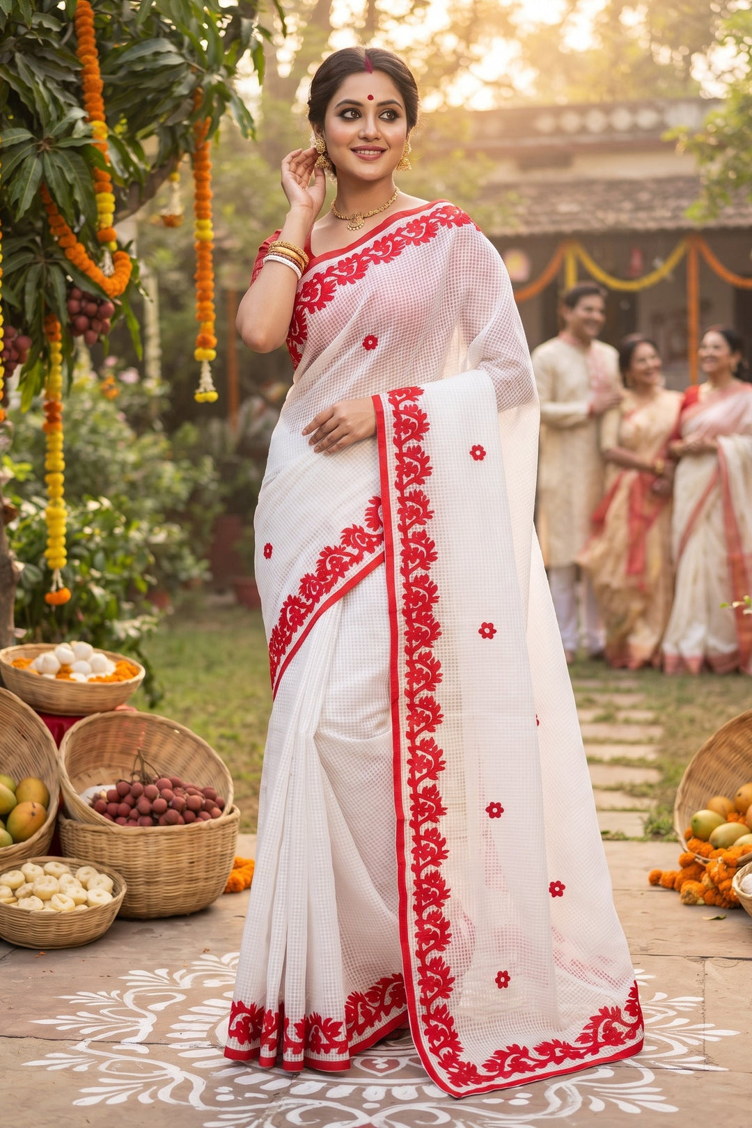 Hridoy rekha Kota Applique Saree